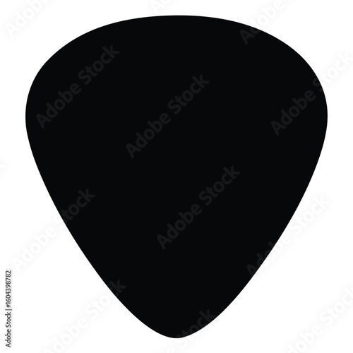 Solid Flat Minimal Guitar Pick Silhouette
