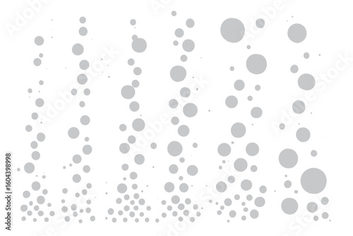 Realistic Fizzing Bubbles Stream Set. Transparent Soda Bubbles. Champagne, Sparkling Water, Soap Bubble Vector. Effervescent Drink Elements. Clean Air Bubble Flow. Isolated Water Drops Illustration