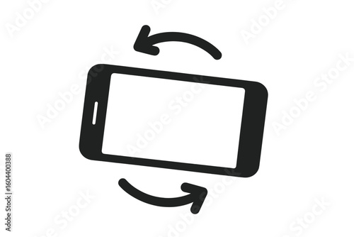 Rotate smartphone icon. Turn your mobile phone. Device rotation symbol for screen orientation. Landscape and portrait mode change. UI UX vector illustration isolated.