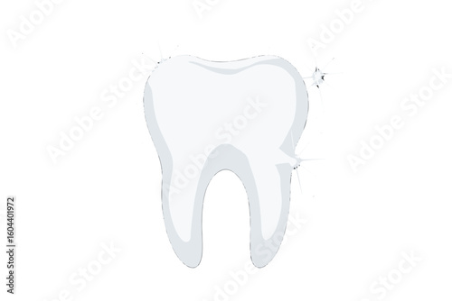 White healthy tooth vector. Teeth whitening concept. Dental health and care. Clean sparkling tooth for dentistry clinic and oral hygiene. Realistic clear molar illustration.