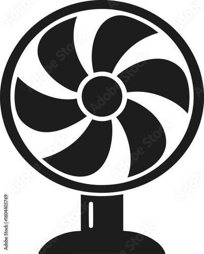 Solid Flat Minimal Mini Fan Silhouette
