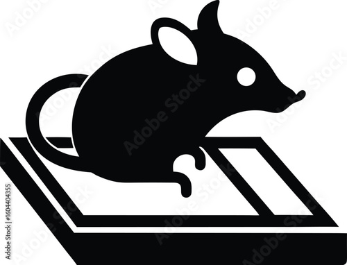 Solid Flat Minimal Mouse Trap Silhouette