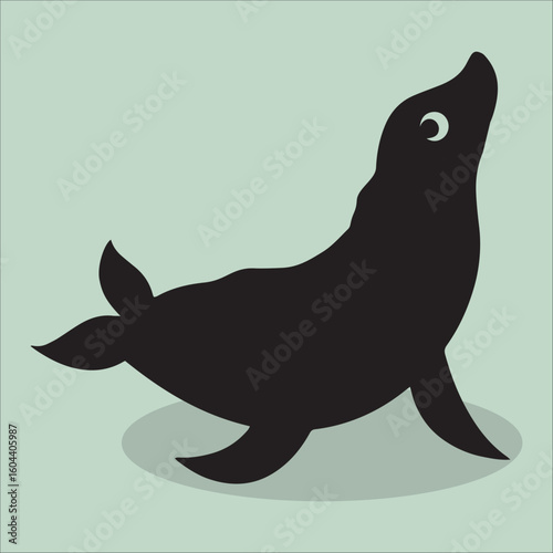 Sea lion silhouette icon isolated illustration