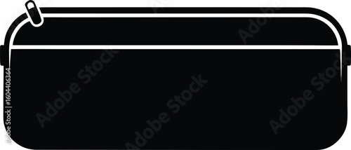 Solid Flat Minimal Pencil Case Silhouette