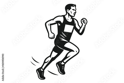 Running marathon event vector illustration. Athletic competition and fitness promotion concept. Sports design element for race, contest, and championship themes. Runners.