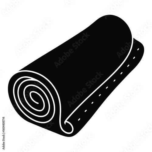 isolated yoga towel on white background