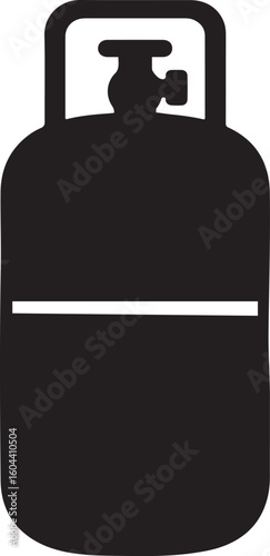 Gas cylinder silhouette, gas cylinder icon, gas cylinder silhouette vector illustration Isolated on White Background