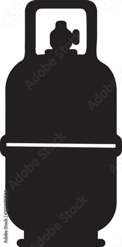 Gas cylinder silhouette, gas cylinder icon, gas cylinder silhouette vector illustration Isolated on White Background