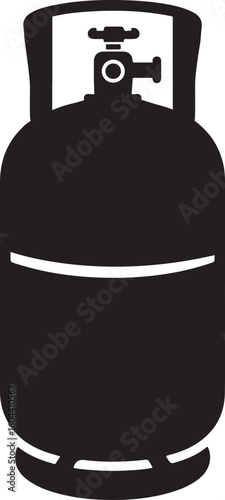 Gas cylinder silhouette, gas cylinder icon, gas cylinder silhouette vector illustration Isolated on White Background