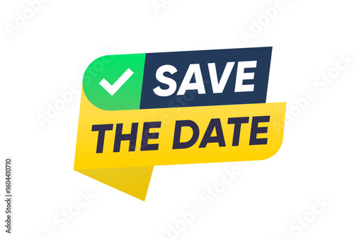 Save The Date banner isolated template design