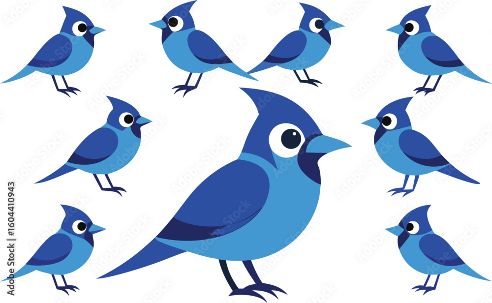 Fototapeta premium blue bird collection vector