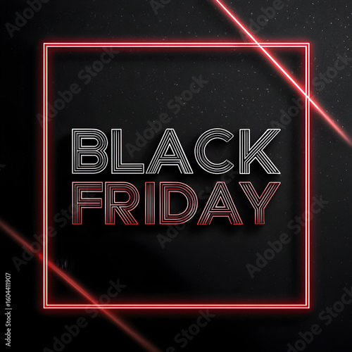 Exciting Black Friday deals are showcased with vibrant neon designs and a modern aesthetic to attract shoppers during the holiday sales event
