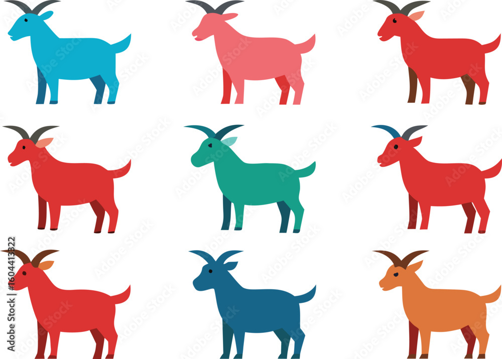 Fototapeta premium set of reindeer vector illustration