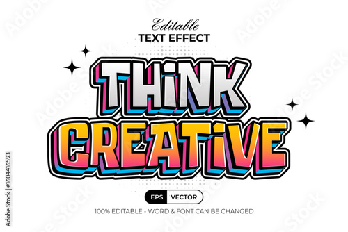 Colorful Gradient Text Effect Creative Retro Style. Editable Text Effect Vector.