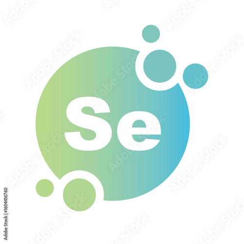 Selenium minerals inside blue bubble, icon, vector.