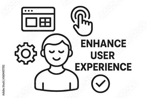 Enhance user experience (UX) with intuitive icons. Vector illustration for UI design, customer satisfaction, and web or app development. Simple, clear interface graphics.