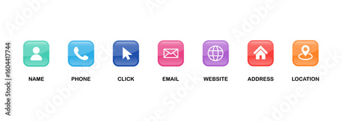 Collection of business card icons in various styles