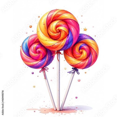 Colorful Halloween lollipops.