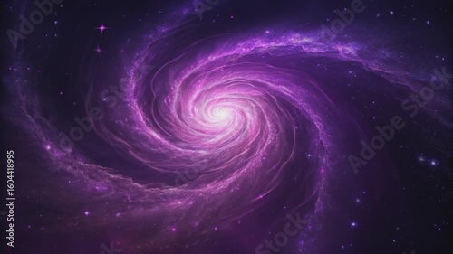 Cosmic Vortex Abstract Animation Purple Galaxy Swirls Celestial Universe Background Space Exploration Digital Art Design for Science Fiction Projects Meditation Visualization and