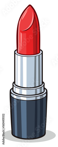 Red lipstick clipart illustration, isolated 