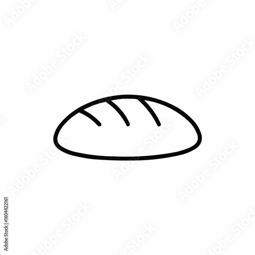 Line drawing of a loaf of bread in minimalist style  