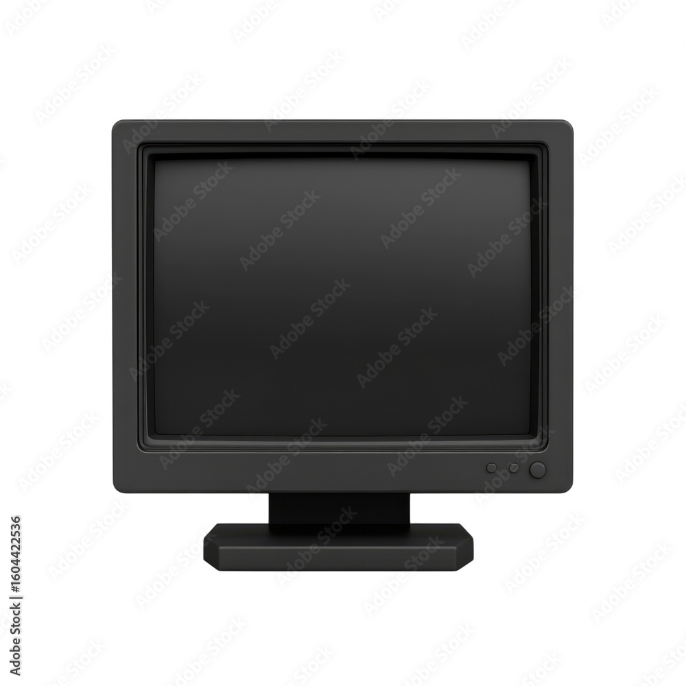 Black computer monitor with a blank screen, Black led front view and back side isolated on a white background transparent, alpha background png Black computer monitor with a blank screen, Black led front view and back side isolated on a white background transparent, alpha background png