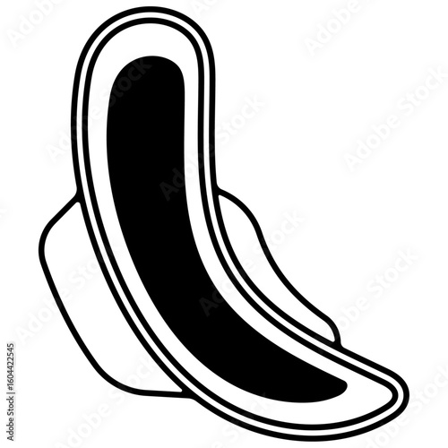 sanitary pad line drawing vector.