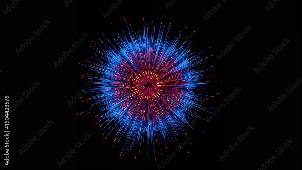 Fototapeta premium Blazing orb in shades of red and blue
