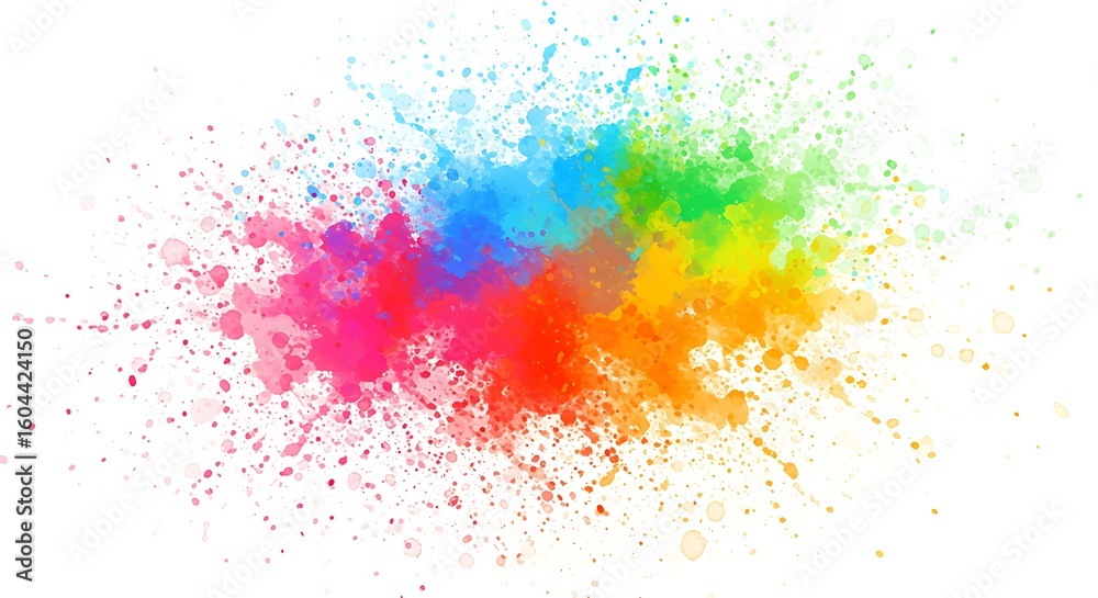 Obraz premium Vibrant Colorful Paint Splash on White Background Abstract Art
