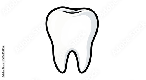 Isolated molar illustration representing dental care and oral hygiene promotion for educational content or healthcare materials