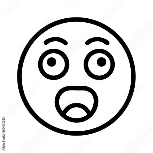 amazed face icon sign vector