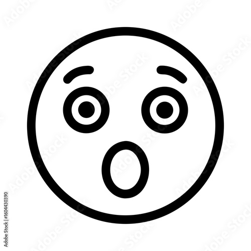 amazed face icon sign vector
