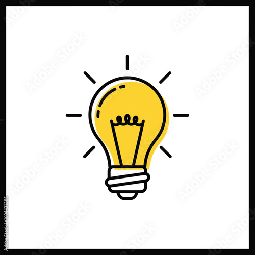 Bright Idea: Yellow Lightbulb Icon Graphic