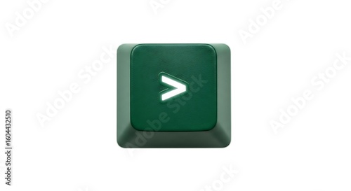 A single green computer key with the greater than symbol on it
