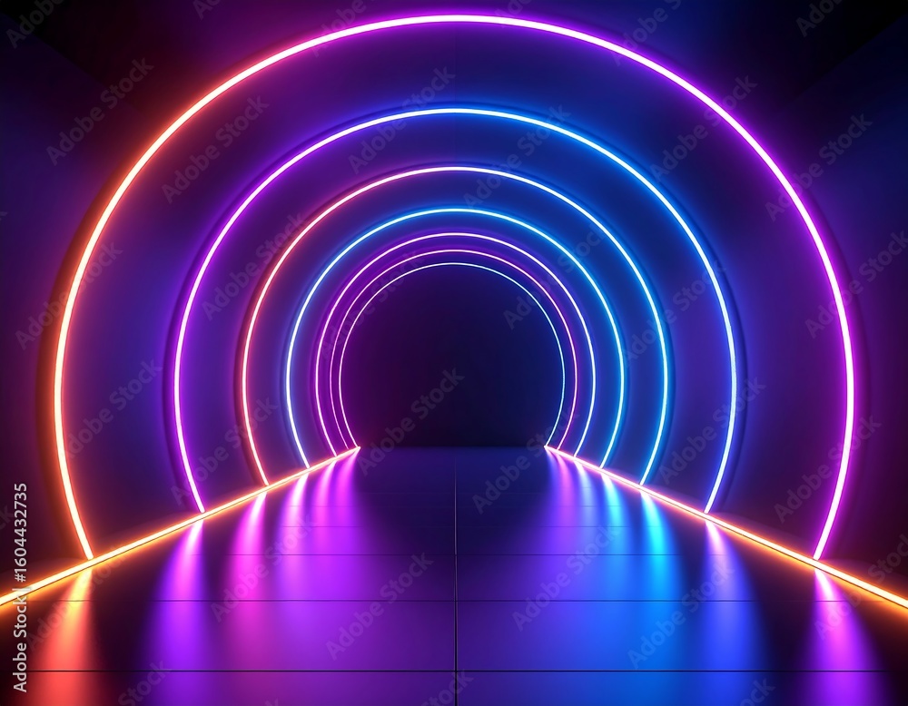 Neon circles tunnel Neon circles tunnel
