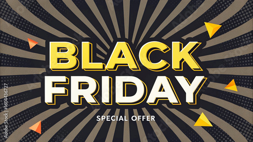 Black Friday Sale Bold Retro Design, Special Offer Graphic