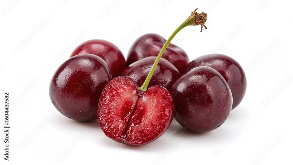 Fresh cherries collection on white background Fresh cherries collection on white background