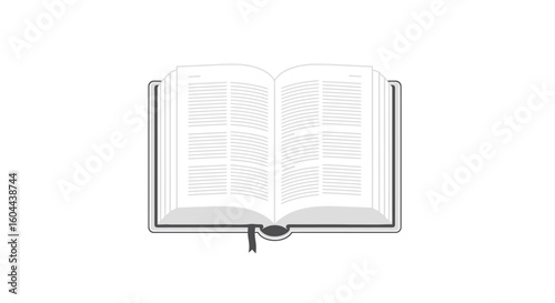 Open book illustration for academic purposes and promoting reading culture and education