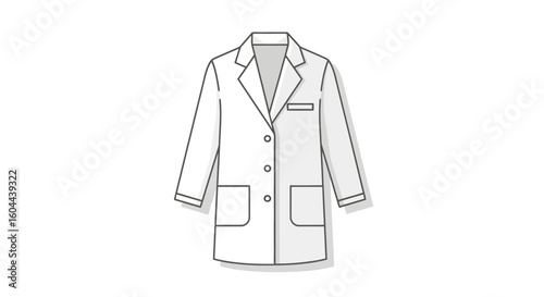 Stylized Sketch of a Doctor's Coat, Representing Healthcare and Professional Attire