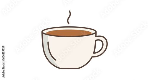 Stylized depiction of a steamy coffee cup, set against a minimalist backdrop that radiates warmth and invites relaxation