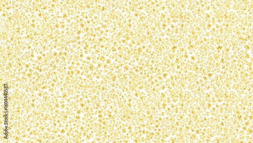 Seamless vector texture featuring small yellow blooms on a white background with a ditsy floral pattern, capturing the essence of spring blossoms.