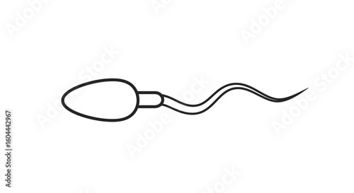 Minimalist sperm illustration depicting life's journey and the beginning of creation, symbol of hope and fertility in reproduction stages
