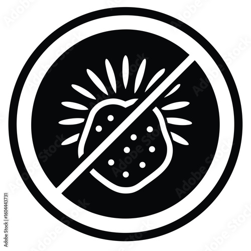 Nutritionist element isolated food allergy icon on white background
