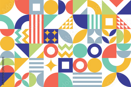 レトロスタイルの抽象的な幾何学模様の背景素材のベクターイラスト