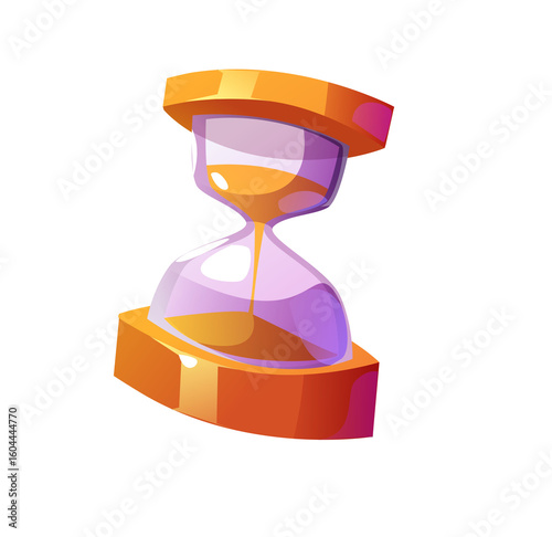 Animated Hourglass: Time Management, Deadline, and Countdown Concept Illustration