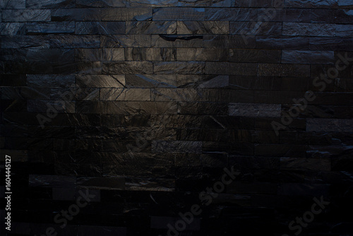 Horizontal vector illustration of dark black brick pattern background. Suitable for use as wallpaper and design template. Simple and luxury design.