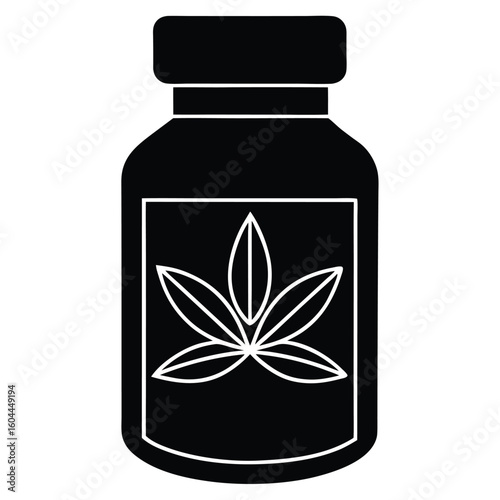 Nutritionist element isolated herbal supplement on white background