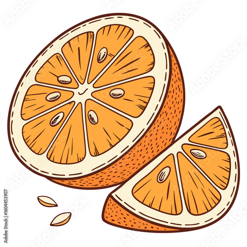 Citrus Slice Garnish  AI format, perfect for party, bar, and drink-themed designs. 