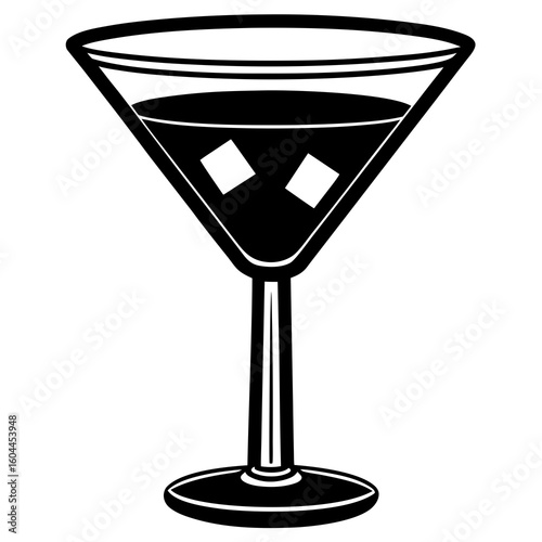 Cocktail Glass  AI format, perfect for party, bar, and drink-themed designs. 