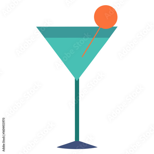 Cocktail Glass  AI format, perfect for party, bar, and drink-themed designs. 
